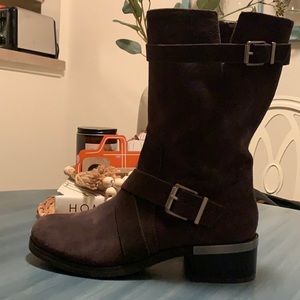 Vince Camuto Lead Gray Size 8 Suede Moto Boots
